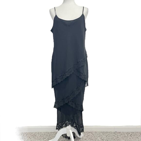 Victorias Secret Collection Black Tiered Lace L Y2k Witchy Whimsigoth Fairy Core - Picture 9 of 9